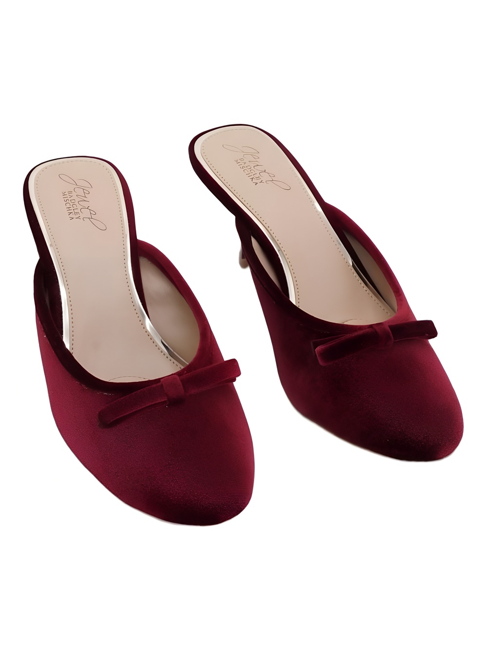 Jewel Badgley Mischka Elliott Slip-On Evening Mule Bordeaux Velvet Red Size 7.5M